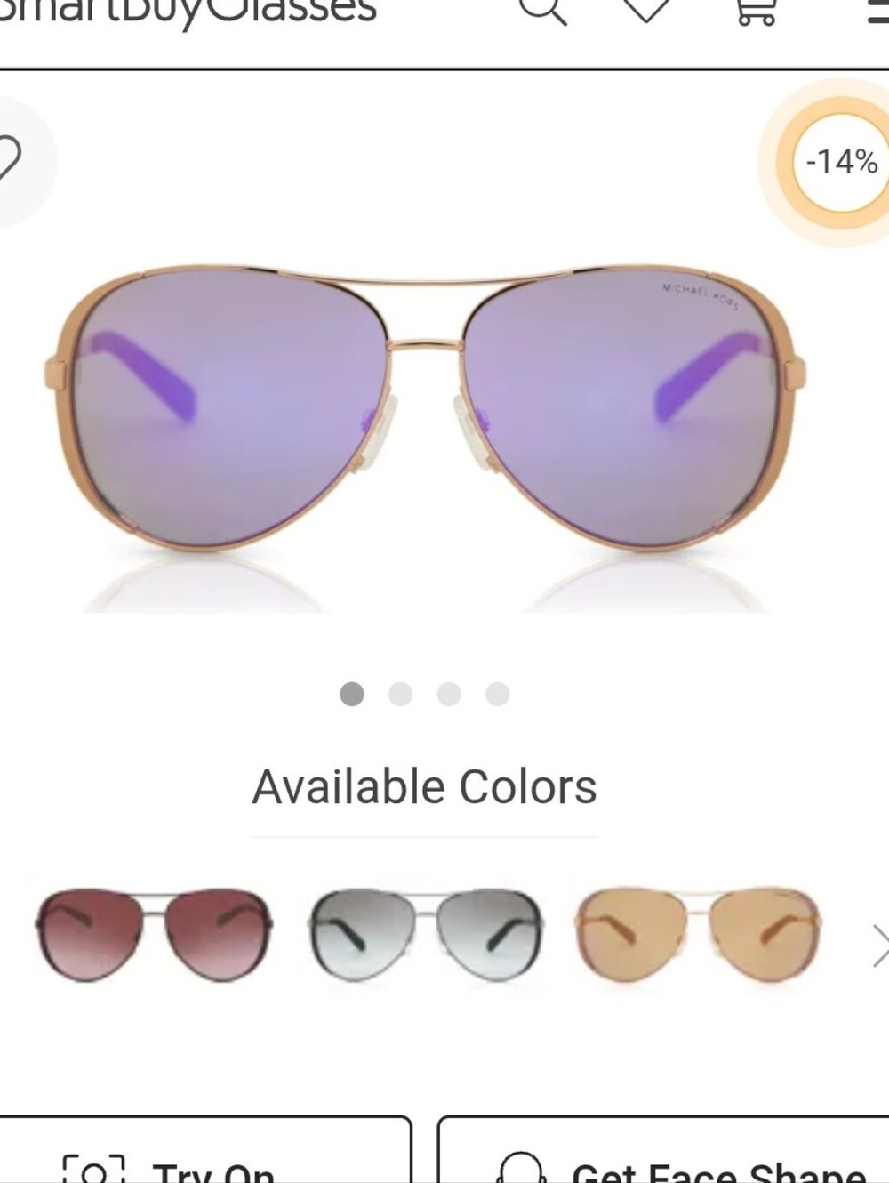 Michael Kors Chelsea 5004 10034V Rose Gold Frame Sunglasses with Purple Lenses - Picture 7 of 7